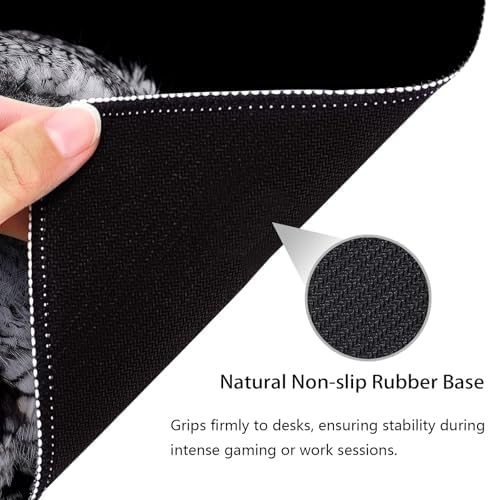 Stunning Close-Up Owl with Golden Eye Print Mouse Pad, Stitched Desk Mat