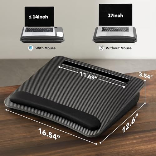 HUANUO Laptop Lap Desk with Cushion, Fit up to 15.6" Laptop, Black