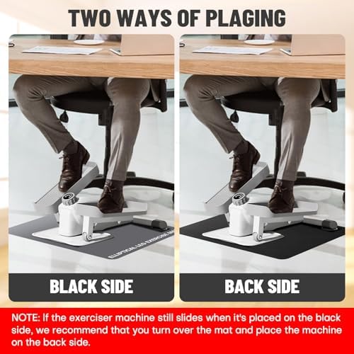 Under Desk Elliptical Mat - Non-Slip Exercise Equipment for Peloton Bike, Small Exercise Mat for Desk Workout Equipment