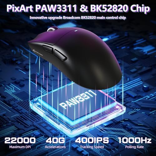 ATTACK SHARK X11 SE Tri Mode Lightweight Wireless Gaming Mouse - Black
