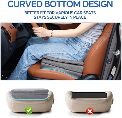 MABOZOO Magnetic Height Adjustable Booster Seat Cushions, 6 Inch Thick Office Chair Seat Cushion for Chair, 3-Layer Thick Butt Pad for Car, Wheelchair, Home, Office (17.7 * 15.7 * 6 Inch)
