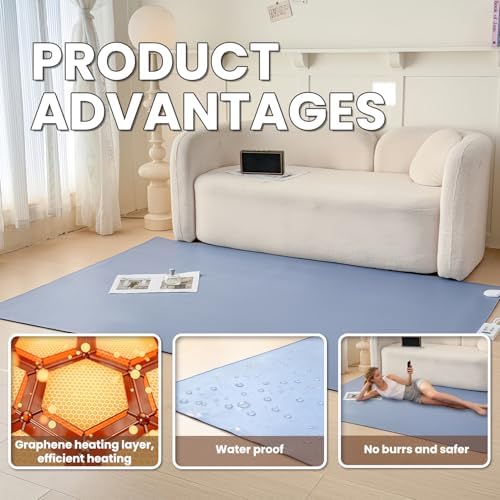 Heated Floor Mats Under Desk, 55" x 79" Heated Foot Warmer