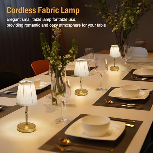 3000mah Battery Powered Lamp for Home,Small Cordless Lamps Rechargeable,3 Color Temperature 5W LED Touch Lamp Battery Operated Table Lights,Wireless Lamps for Tables,Kitchen,Living Room (Gold,H11”)