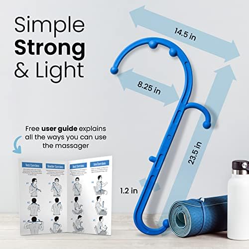 LiBa Back and Neck Massager 2-Pack Trigger Point Hook Therapy Blue