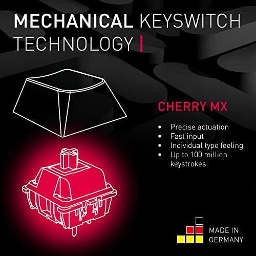 Cherry MX 3.0S, Wired Mechanical Gaming Keyboard, Robust Aluminum Housing, RGB-Lighting, Full Key Rollover, Anti Ghosting, MX2A Silent RED Switches, White