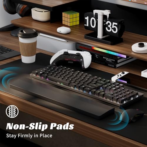 Keyboard Wrist Rest, Wooden Wrist Rest for Keyboard, 17.3-inch Length and 22mm Thickness, Bamboo Wood Palm Rest, Ergonomic Design for Mechanical Gaming Keyboard, Stain Resistant