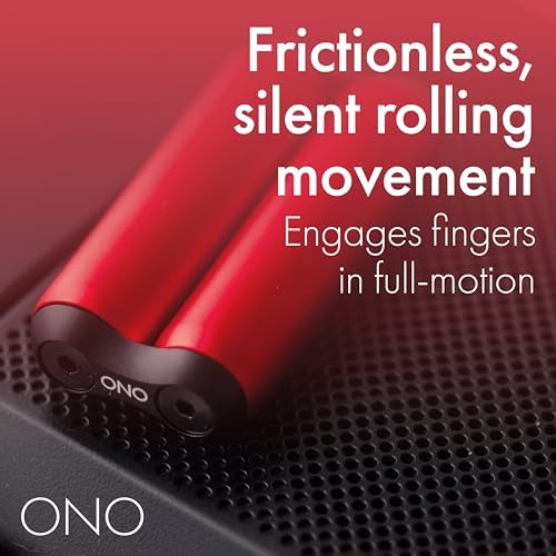 ONO Roller - Handheld Fidget Toy for Adults | Help Relieve Stress, Anxiety, Tension | Promotes Focus, Clarity | Compact, Portable Design (Red, Junior Size - Aluminum)