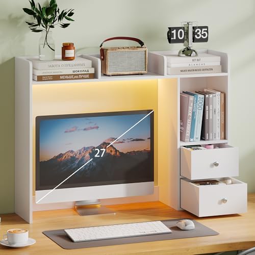 ChooChoo Desktop Bookshelf with LED Lights and 4 Shelves