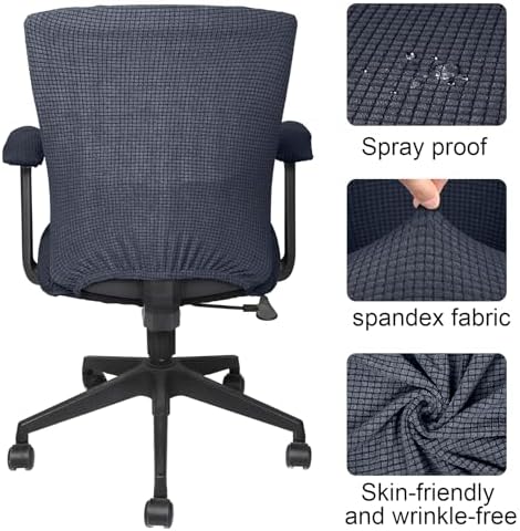 Tallew 4 Pcs Office Chair Covers Stretchable Armrest Seat,XL,Dark Gray