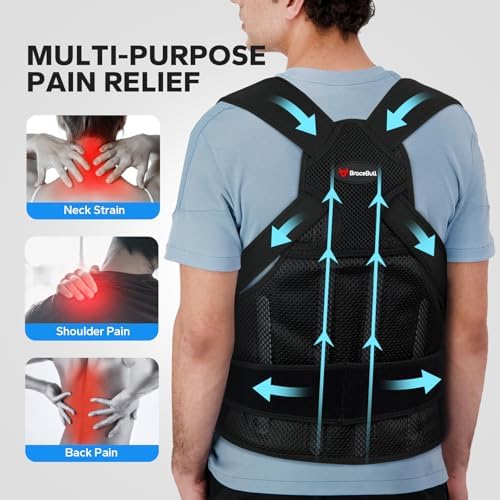 Posture Corrector for Men and Women,Upper Back Brace with Adjustable Shoulder Straps, Comfortable Posture Support for Daily Use, Discreet Fit Under Clothes (Extra Large 37.8-46.9‘’)