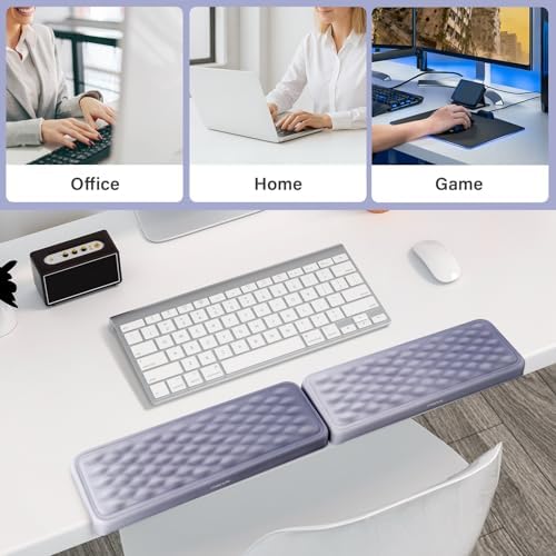 MOSISO 2 Pcs Arm Rest for Desk, L-Shaped Desk Elbow Pad for Desk, Purple