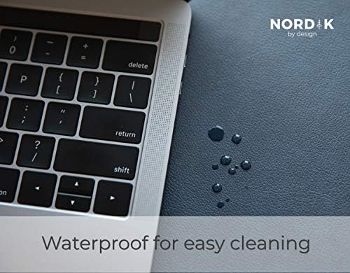 Nordik Leather Desk Mat - Midnight Blue - Large Leather Desk Pad 35x17 in