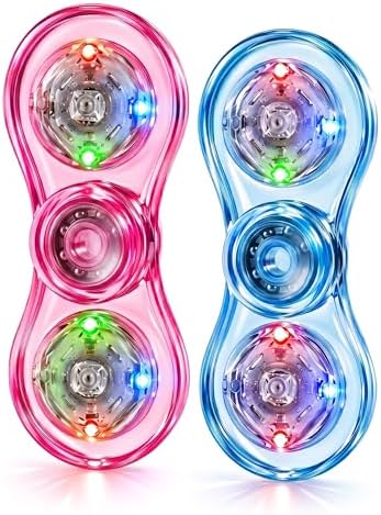 LED Fidget Spinner 2 Pack, Light Up Sensory Fidget Toys for Kids