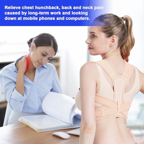 Generic Women Back Braces Posture,Adjustable Upper Back Brace for Clavicle Support and Providing Pain Relief from Neck,Back Brace and Posture Corrector for Women and Men(Large/X-Large 35""-43"")