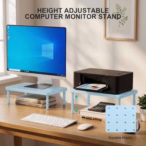 WALI Computer Monitor Stand for Desk, Adjustable Laptop Riser, up to 44 lbs