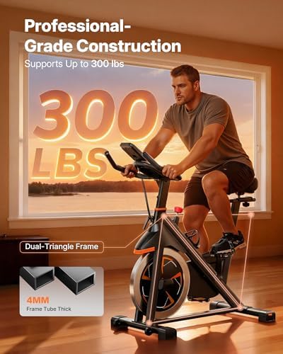 MERACH Magnetic Exercise Bike, Heavy Duty Stationary Bike for Home Gym