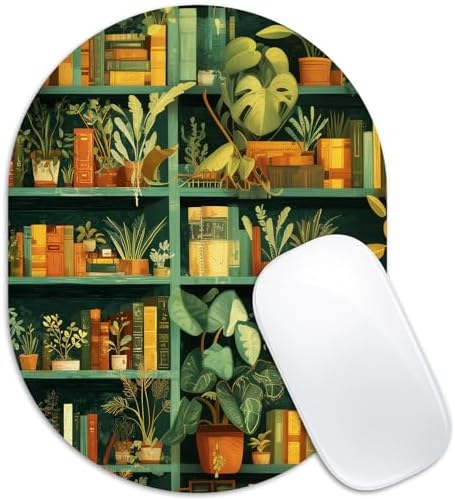 Oval Mouse Pad 6x8in Non-Slip for Laptop,Bookshelf