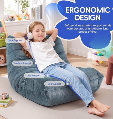Hobestluk Small Bean Bag Chair Fireside Floor Chair BeanBag Couch Togo Sofa