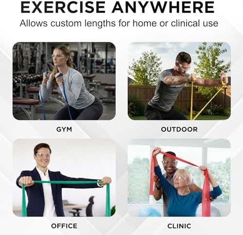 THERABAND Resistance Bands Set, Elastic Bands for Exercise & Physical Therapy, Strength Training for Upper & Lower Body Fitness