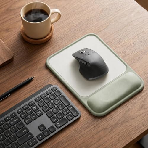 ErgoComfort Gel Mouse Pad with Wrist Rest, Ergonomic Mousepad with Wrist Support, Ergo Desk Mat, Non-Slip Base, Smooth Surface for Office Laptop Computer (03Sage Green)