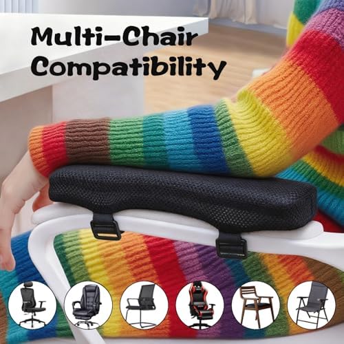 2-Piece,Office Chair Arm Covers,Office Chair Arm Pads,Cooling Gel Pads,Suitable for Gaming Chairs,Armrest with Memory Foam, Adjustable Strap Design