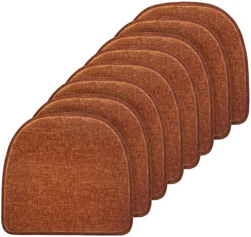 Klear Vu Raindrop The Gripper Non Slip Chair Cushions, Soft & Comfortable Seat Pad, Sitting Pillow for Kitchen, Dining or Office, 8 Count (Pack of 1), Cayenne