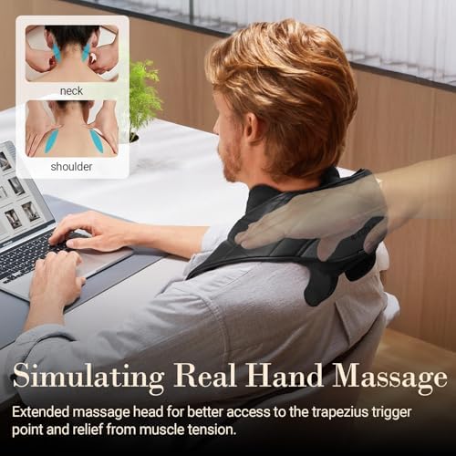 CuPiLo Cordless Neck Massager with Heat, 4D Shiatsu Kneading, FSA Eligible