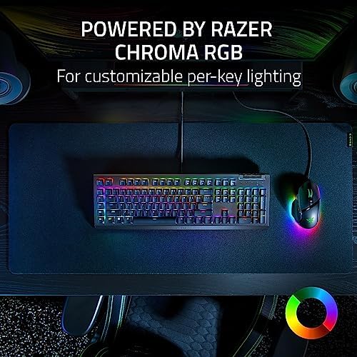 Razer BlackWidow V4 X - Mechanical Gaming Keyboard: Green Switches Tactile & Clicky, 6 Dedicated Macro Keys, Chroma RGB, Doubleshot ABS Keycaps, Media Controls, Sound Dampening & Stabilizers (Renewed)