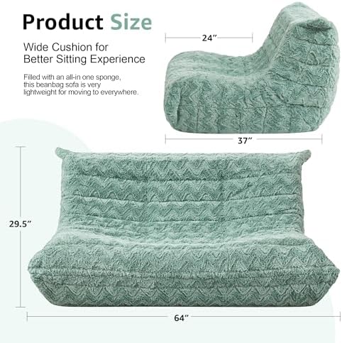 Hobestluk Large Bean Bag Chairs for Adults Fireside BeanBag Couch Togo Sofa
