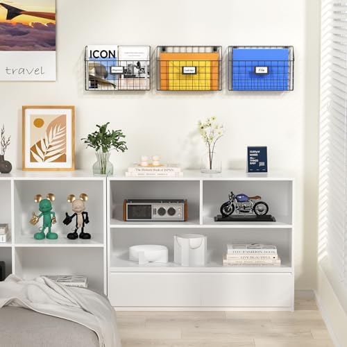 X-cosrack 3-Tier Detachable Hanging Wall Files, Wall Mounted Mail Basket