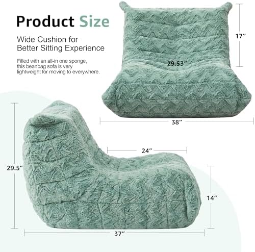 Hobestluk Big Bean Bag Chairs for Adults Fireside BeanBag Couch Togo Sofa