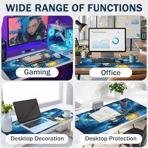 Mouse Pad Gaming - Desk Mat for Keyboard and Mouse - Large Mouse Pad for Desk, Mousepad (35.4" X 15.7") with Non-Slip Base, Desks Pad Mat Office and Home