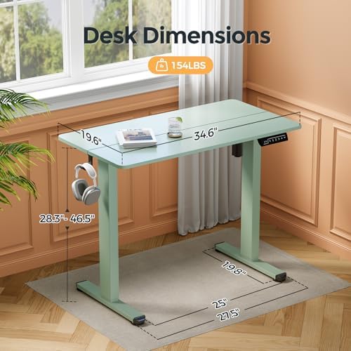 Small Electric Standing Desk, 35" Sit Stand Rising Desk