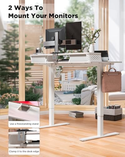 FiCiHi 35x20 Inch Electric Standing Desk, 2 Drawers, Adjustable Height Desk