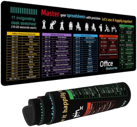 Word/Excel/Power Point/Office Sheet Desk Pad Mat,XL 31.4 x 11.8 in