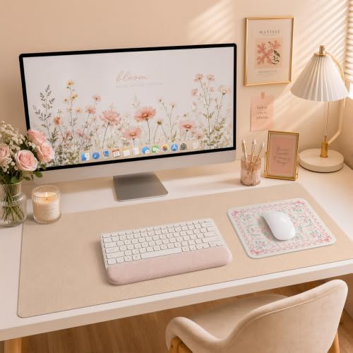 HAOCOO Pink Coquette Mouse Mat, 9.45" x 7.87" Compact Mousepad for Office