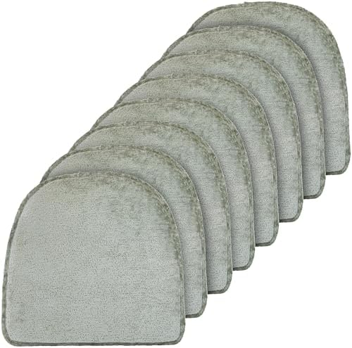 Klear Vu Raindrop The Gripper Non Slip Chair Cushions, Soft & Comfortable Seat Pad, Sitting Pillow for Kitchen, Dining or Office, 8 Count (Pack of 1), Celadon