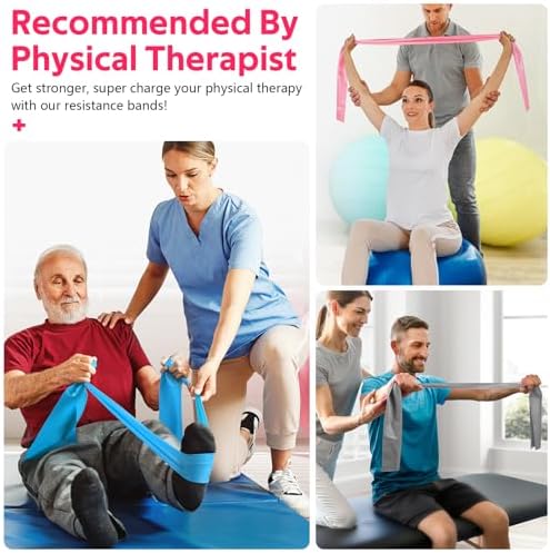 Resistance Bands Set, Exercise Bands for Physical Therapy, Pilates, Yoga