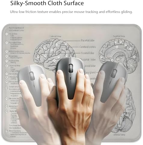 Biology Diagram of Human Brain Anatomy Mouse Pad, Science Durable Desk Mat