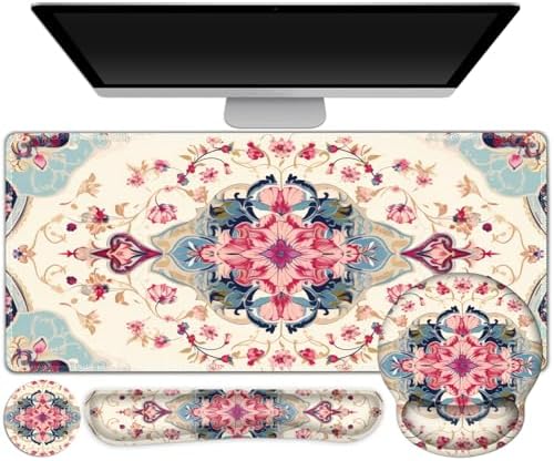Gaming Mouse Pad, Large Desk Mat Cute Desk Pad Protector, 4in1 XXL Mousepad