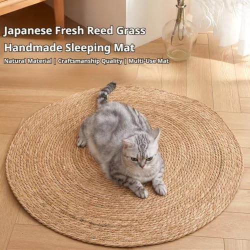 Natural Woven Straw Floor Cushion Round Braided Mat for Yoga Meditation