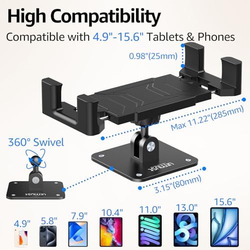 Urmust Tablet Wall Mount Ipad Holder, 4.7-15.6"