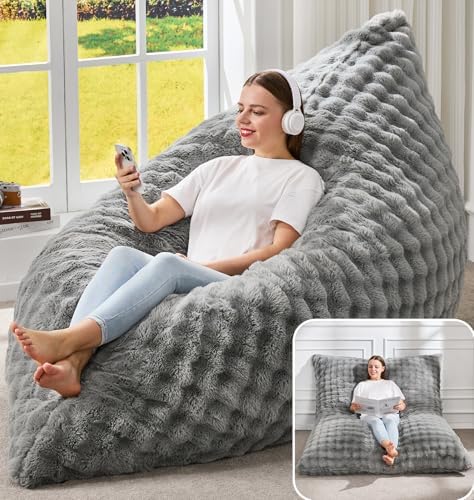 Hobestluk Adult Bean Bag Chair 3 in 1 Convertible Large Bean Bag Sofa