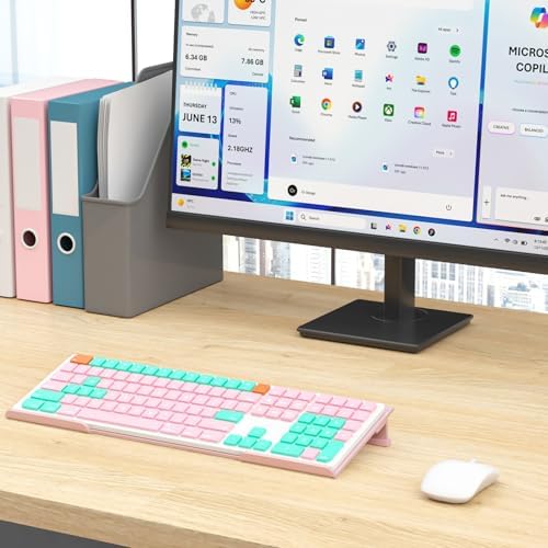 Computer Keyboard Stand for Desktop - 6-Level Height Adjustable Acrylic Keyboard Riser Non-Slip Ergonomic Key Board Tray Holder for Home School Office Desk Accessories, Lightpink