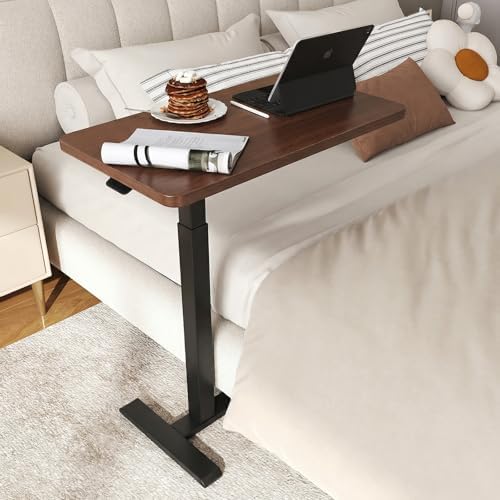 ROMOON Overbed Table with Wheels, Height Adjustable Rolling Laptop Cart
