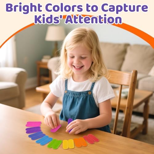 Textured Sensory Stickers for Kids & Adults, 16 Pack Silicone Calm Strips