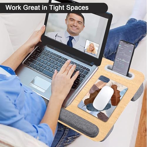 Small Mouse Pad, Mini Mouse Pad 6 X 8 Inch with Non-Slip Rubber Base for Keyboard Tray Laptops Wireless Mouse Home Office Travel, Washable & Portable (Art Leaves)