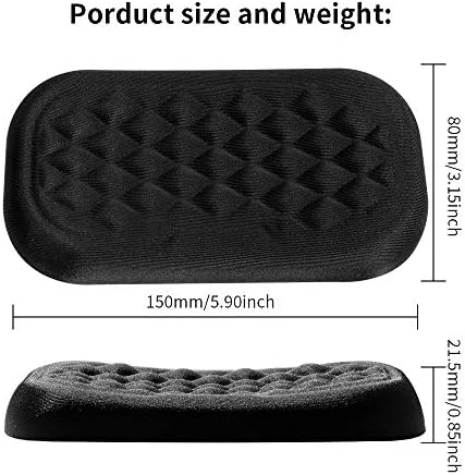 Vaydeer Mouse Wrist Rest Pad, Memory Foam Hand Rest Support Padded for Office, Computer, Laptop, Typing and Wrist Pain Relief and Repair (5.91 inch, Black)