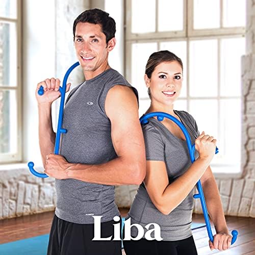 LiBa Deep Tissue Back Neck Massager Theracane for Pain Relief Blue