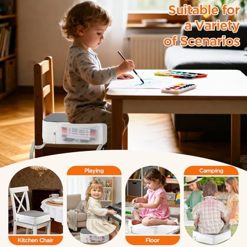 Booster Seat for Kitchen Chair, 3.8" Kid Booster Seat Cushion with Ties